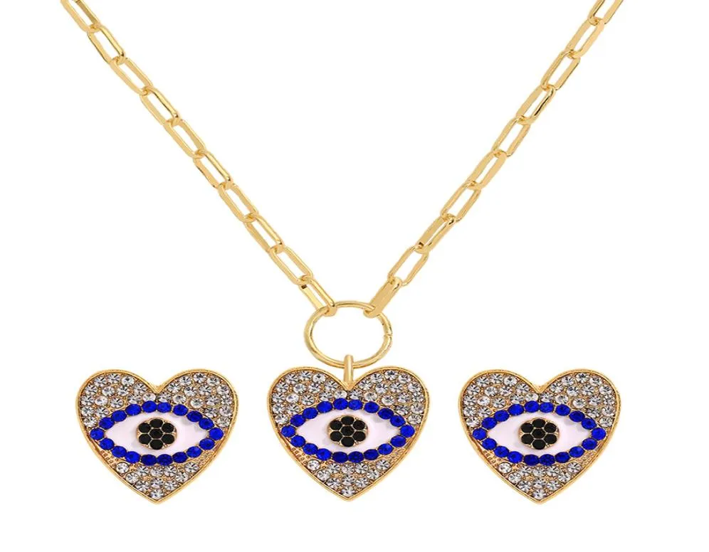 Colliers pendentifs Highend Angel Eye Set Simple Retro Diamond Clavicule Chaîne alliage en alliage Route d'oreille Eyer Français Eyes E2583998