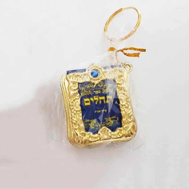 Keychains Israël Mini Judaïsme Hébreu Bible Real Paper peut lire les clés de pendentif Clées Fashion Religieuses Bijoux littéraire pour les amis