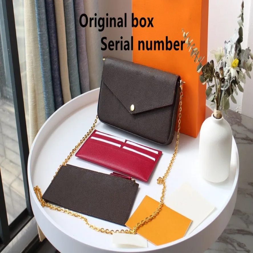 2021 Women Hand Valcs Quality Hounder Leather House Messenger Female Classic Wallet with Box Small Tote Crossbody Bag203S