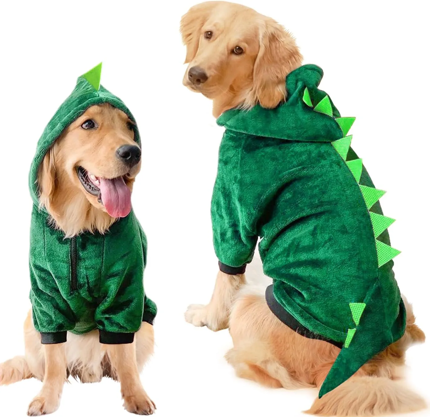 Large Dog Halloween Dinosaur Costume Warm Fleece Winter Outfit for Golden  Retrievers Pitbulls! Funny Dog Clothing Shop Now!