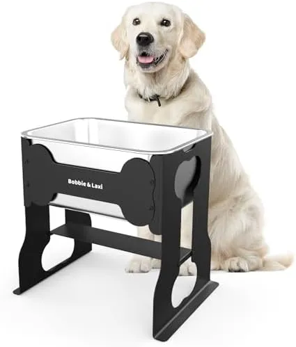 Gallon Elevated Dog Water Bowl Extra Large Stainless Steel Pet