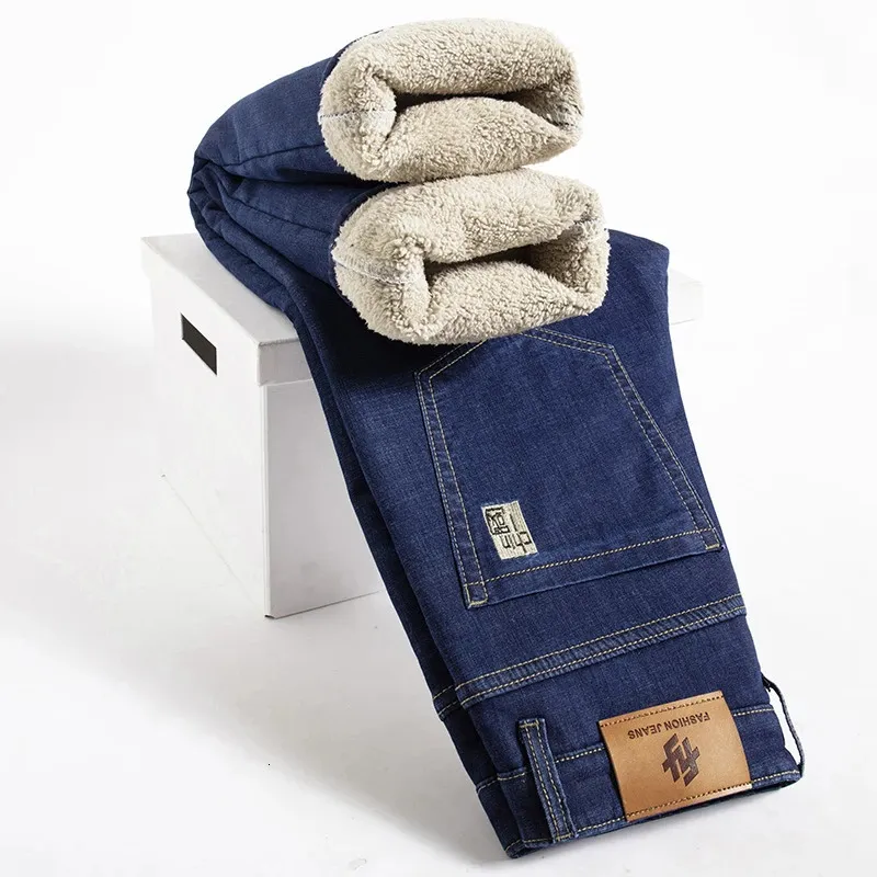 パンツ AmeriVINTAGE WARM FLEECE LINING DENIM Fleece Lined Warm Denim Pants: Mens High Waist Stretch Jeans