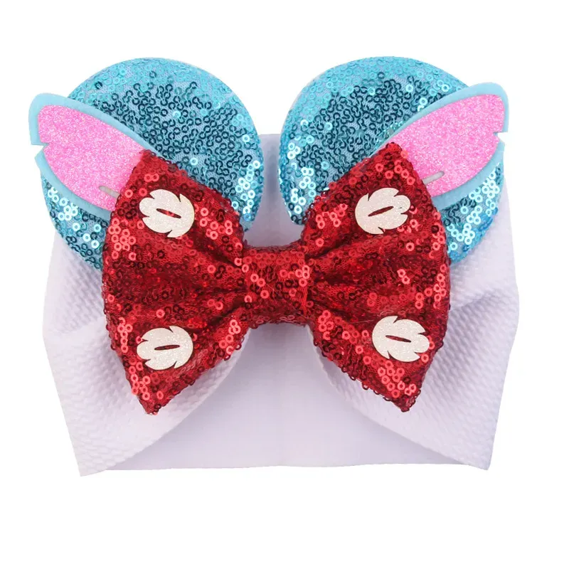 Baby Velvet Hair Belt Solid Color Hairpin Sequin Glitter Big Bow Clips Mouse Ear Wide Boutique Headband kids Girl Hair Accessories