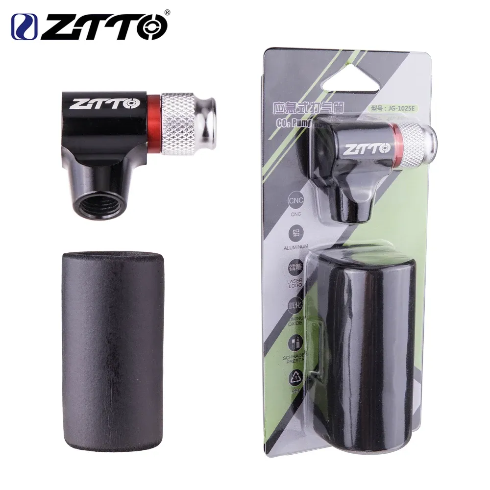 Werkzeuge Ztto Fahrrad CO2 Air Pump CO2 Patronenadapter Hochdruck FV AV -kompatible Schrader Presta Ventil -Fahrrad -Reifenluftpumpe
