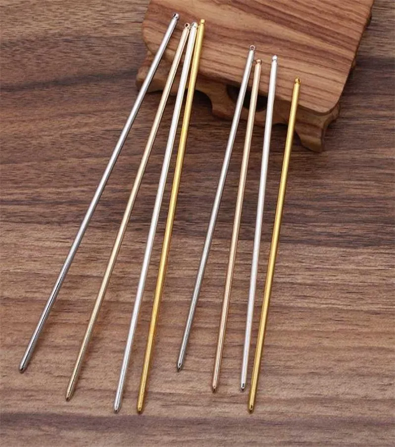 50 PCS 125 mm3 mm Vintage Metal Hair Stick Base Réglage de 4 couleurs plaquettes à cheveux accessoires de bricolage pour la fabrication de bijoux 2110195584776