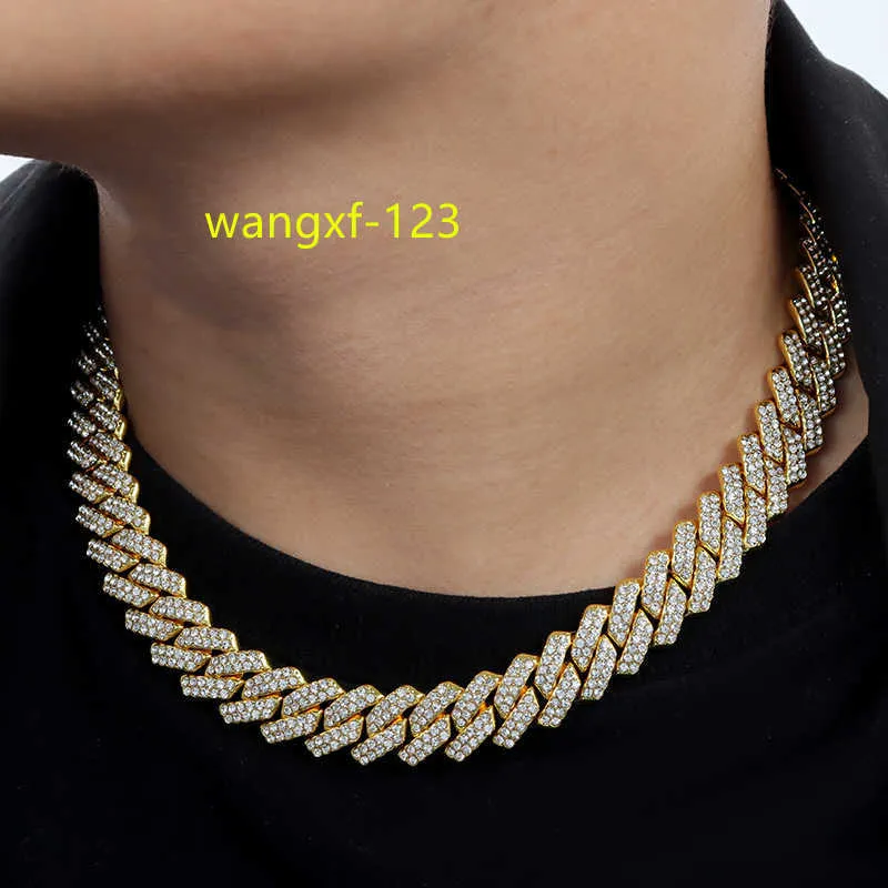 Hot Sale unisex Cubaanse ketting hoge kwaliteit hiphop sieraden 12 mm legering in kettingen categorie Iced Diamond Cubaanse ketting