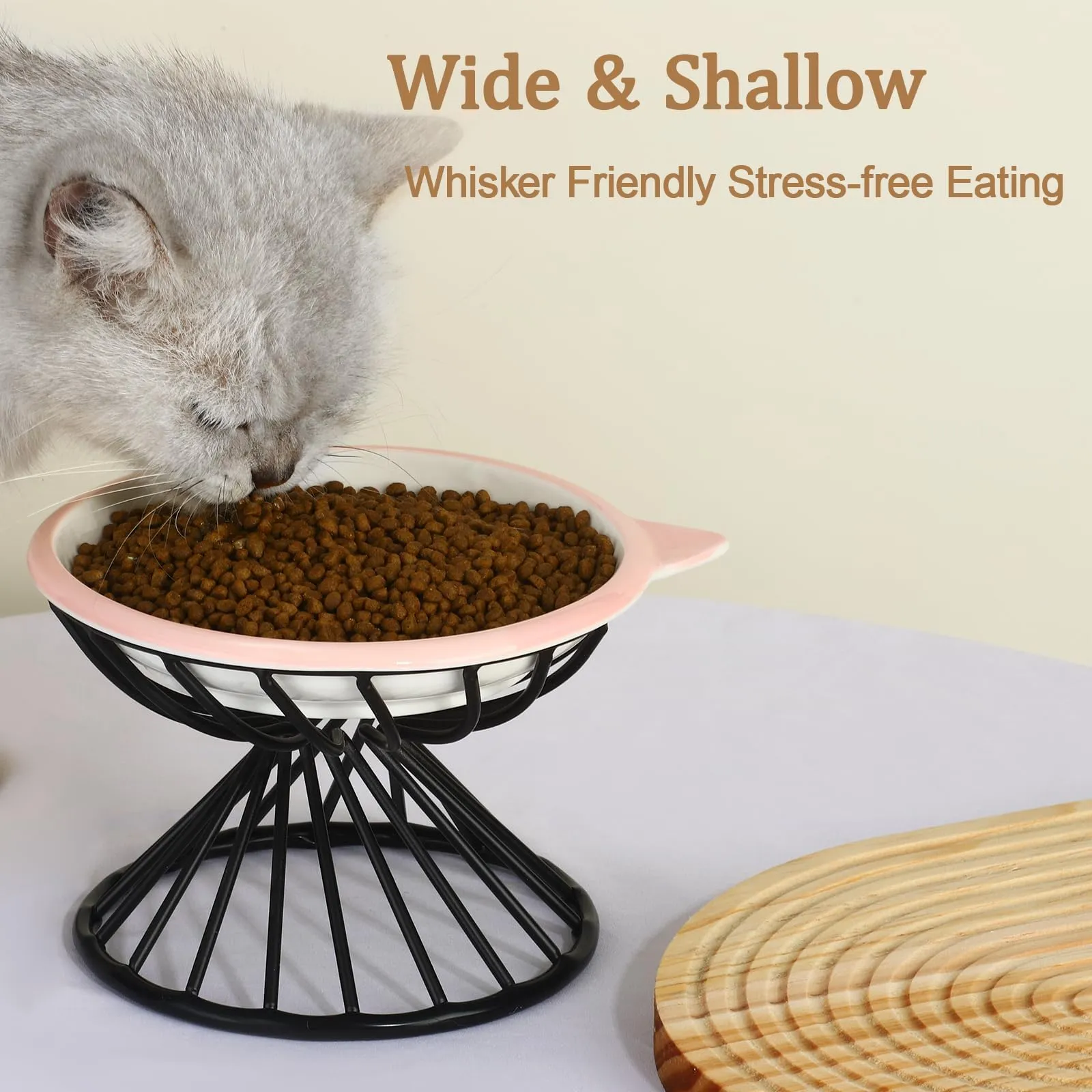 Ceramic Dog Water Bowl Elevated Cat Food Bowl, Ceramic Raised And