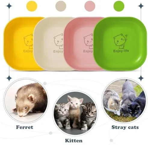 thumbnail image 2 of Shallow Pet Dishes 16-Pack S - Shallow Wide Design Prevents Whisker Fatigue - 5.5 Inch Pet Food Dishes For Cats & Small Dogs Stainless Steel Cat Bowl 2 of 9