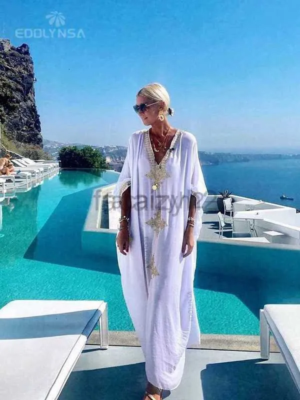 green emerald velvet dress Embroidered Kaftan Dress WHITE – UNE PIECE main image 0