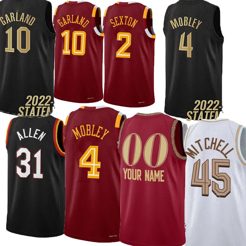 Basketball Jerseys Evan Mobley Darius Garland Jarrett Allen Donovan Mitchell Caris LeVert Isaac Okoro Georges Niang Max Strus Dean Wade Tristan Thompson Jersey