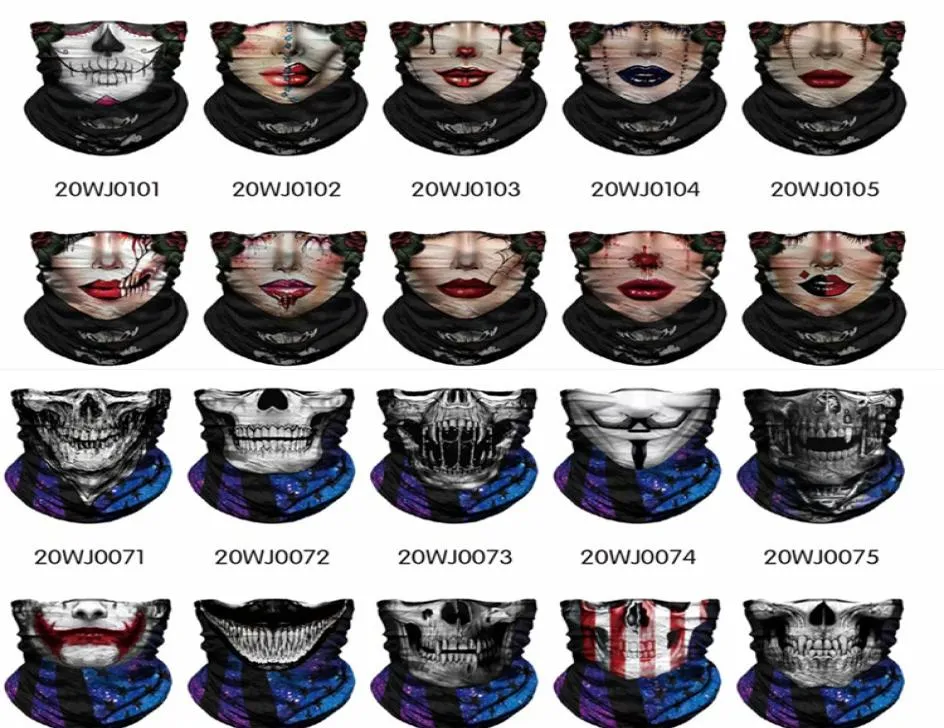 Sports -Kopfwears Bandana UV Schützen Sie Magie Schal Holloween Schädel Gesichtsmaske Multifuktions -Radfahren Motorrad Ski CS Stirnbänder Magie S6062402