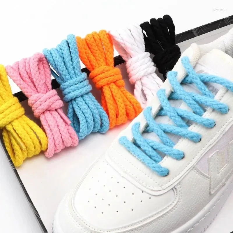 Shoe Parts 1 Pair Quality Linen Cotton Shoelaces Sneakers 8MM Wear Resistant Round Accessorieslength 100cm/120cm/140cm/160cm