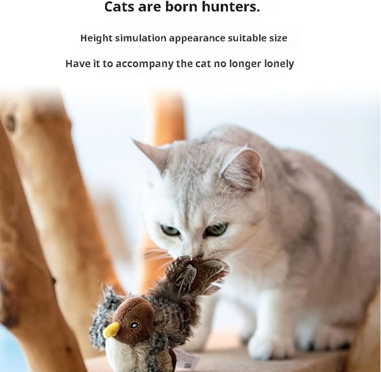 Interactive Chirping Flapping Bird Toy Indoor Cats Interactive Chirping Bird Cat Toy - Flapping Wing Motion With Realistic Bird Sounds Cat Toys