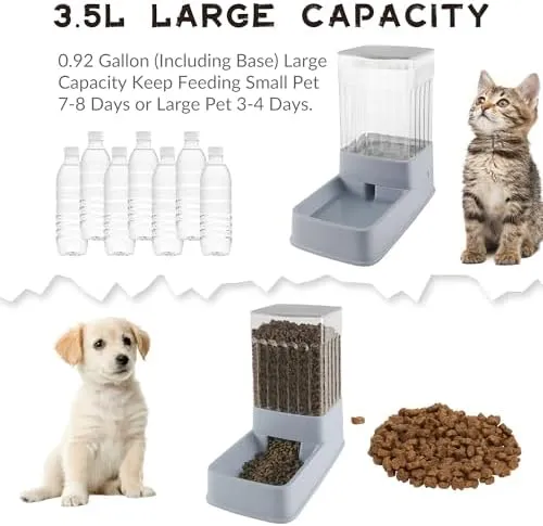 Gravity 6.5L Dog and Cat Water Bowl Dispenser, Automatic Stainless Steel Dog Water Bowl, 100
