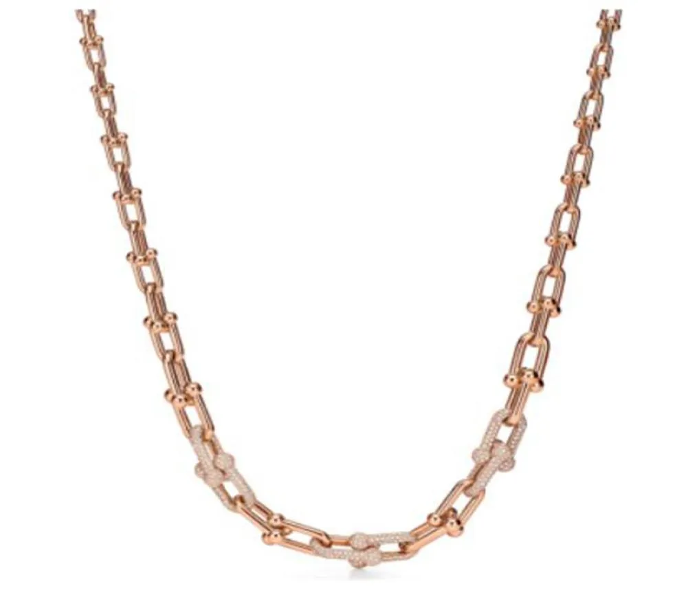 Collar de diseñador de joyería de ropa rígida de lujo Tamaño de la cadena de platino Collares de herradura para niñas adolescentes D6952359