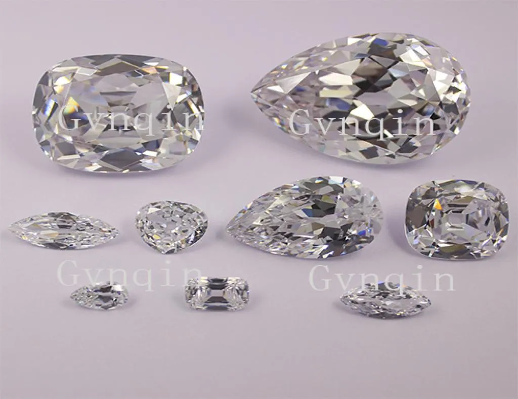 Par DHL White CZ Cullinan Diamond Collection 9pcs par ensemble Loose Cubic Zirconia Gem Stones7581803