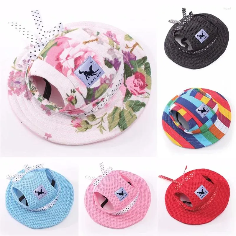 Appareils pour chiens Belle Cap de chapeau de compagnie avec trous d'oreille Chot Puppy Sun Summer Princesse pour petits chiens Chihuahua Yorkie Supplies