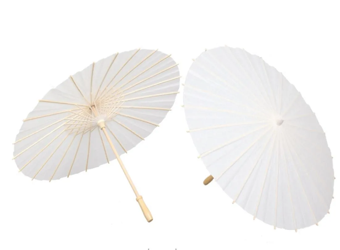 20cm 30cm 40cm 60cm 84cm Diameter DIY Bamboo Paint Umbrella Blank White Paper Parasol Child Childeren Drawing umbrellas5942528