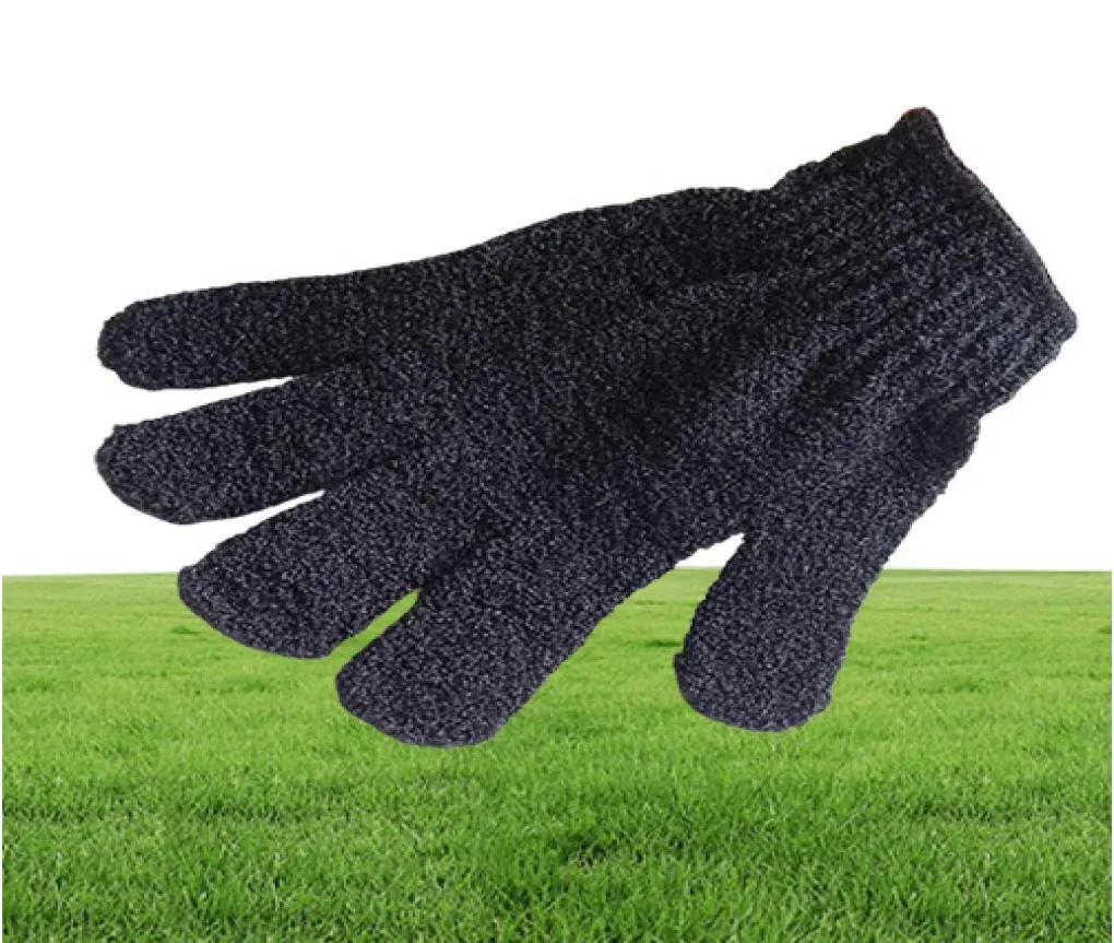 Exfoliating black Spa Bath Gloves nylon Brush Scrub Shower Gloves Scrubber5080658