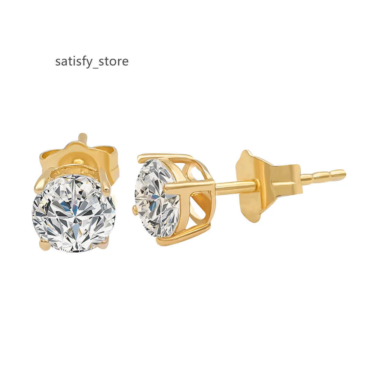 Semi Mount Earrings 14k Gold Jewelry VVS Moissanite Studs Earrings Popular Design