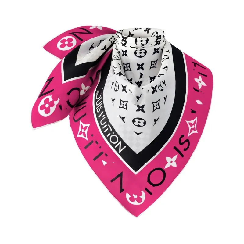 Designer silk scarf small square scarf soft women ladies fashion top luxury brand L letters full print head ring stole schal hojap Monogram Infinity square M79931