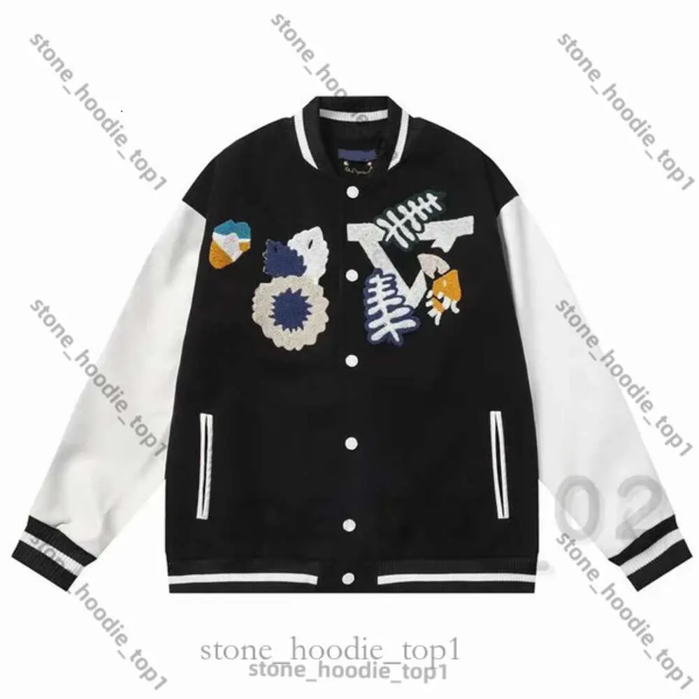 Louies Vuttion Mens Jacket Designer Baseball Jacket Luxury Vintage Veste Veste Loue Louies Femmes Loose Causal Coats Fashion Graffititir Veste Veste 5041