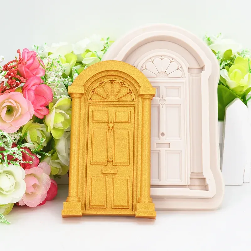 Moulds Christmas Door Lace Silicone Mold DIY Cake Chocolate Mousse Dessert Fondant Mold Baking Decoration Tool Resin Kitchenware