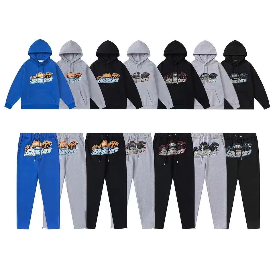 5A Hoodie Hoodie Tracksuit Womens Sportswear Sports Trapstar Tracks Costumes Embroderie Sans sports Hoodies Jogging Papant de survêtement décontracté pour hommes Pantalons de vestes pour femmes