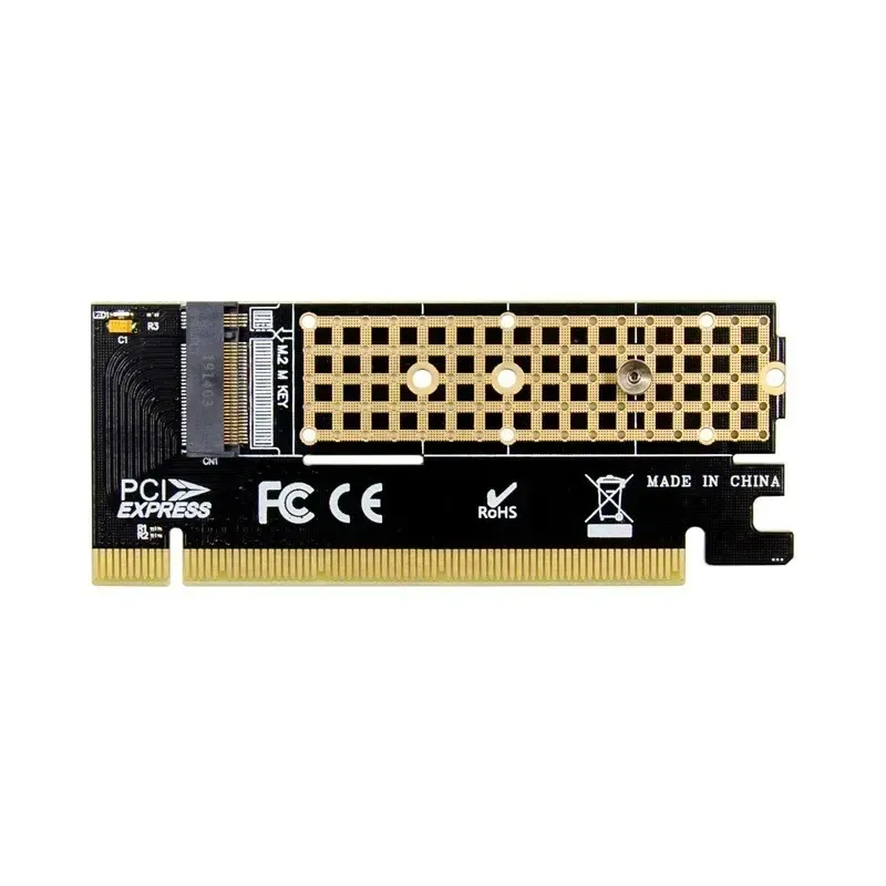 2024 m.2 M.2 SSD Adattatore PCIE Adattatore in alluminio Shell di espansione LED Adattatore Adattatore Interfaccia M.2 NVME SSD NGFF a PCIE 3.0 X16 Rise per NVME SSD a PCIE
