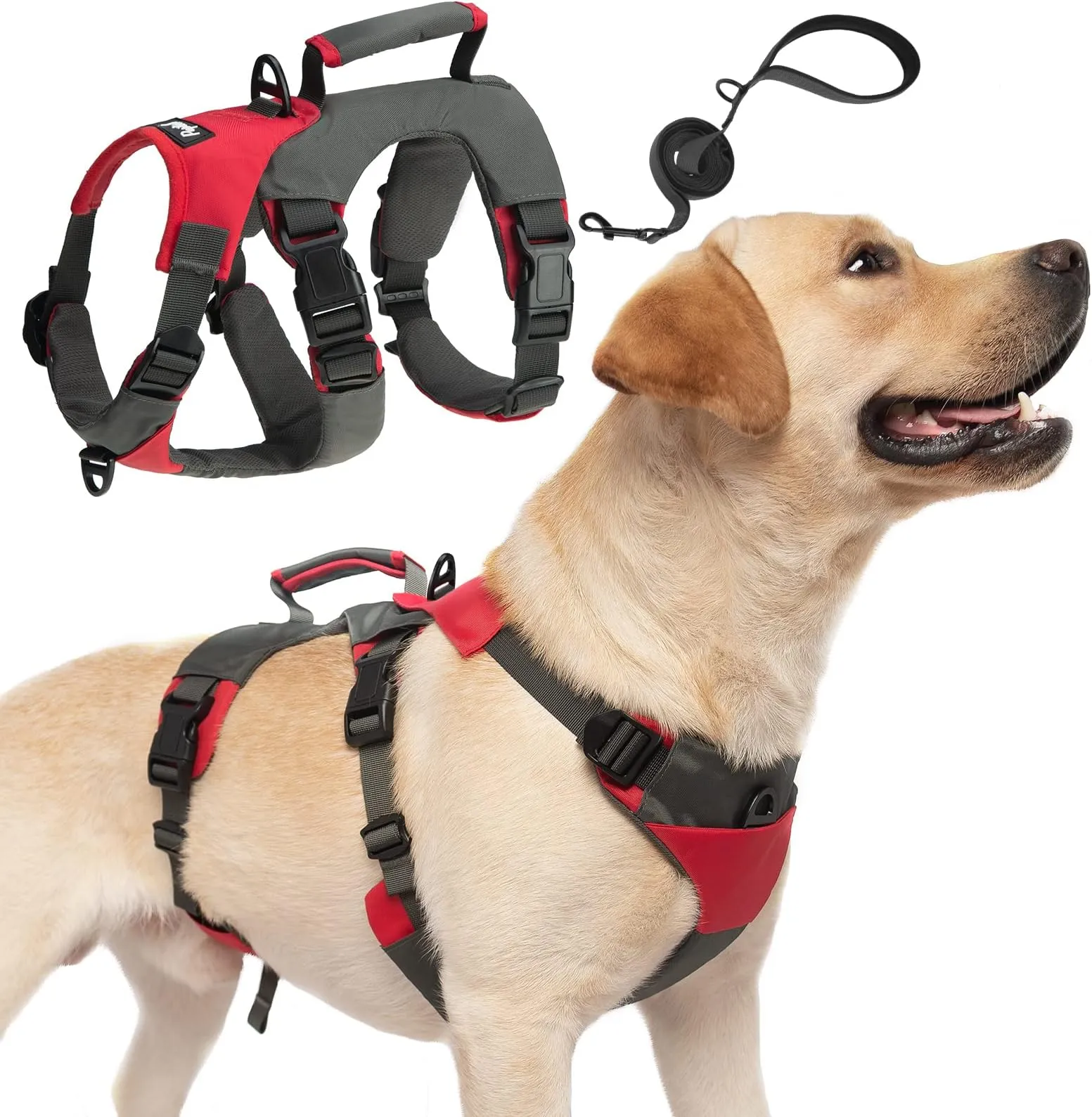 Adjustable Dog Harness Vest with Handle No Pull Design Leash Set  Perfect for Training Walking! Shop Now!