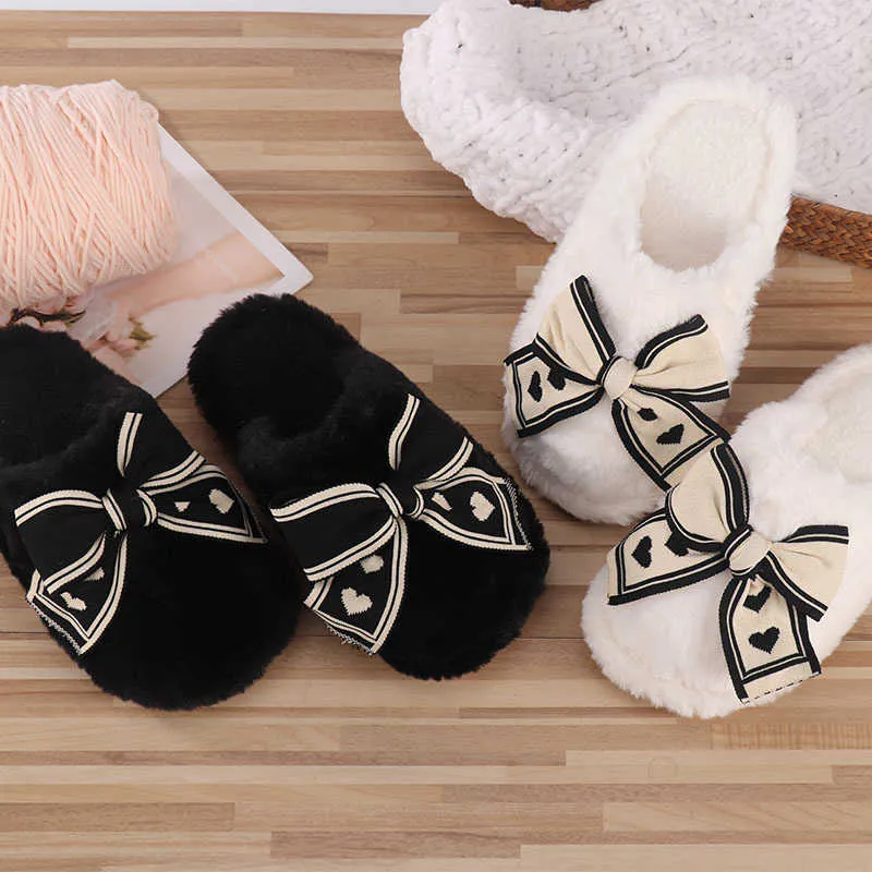 Autumn/Winter NewFashionable Home Bow Cotton Slippers Womens