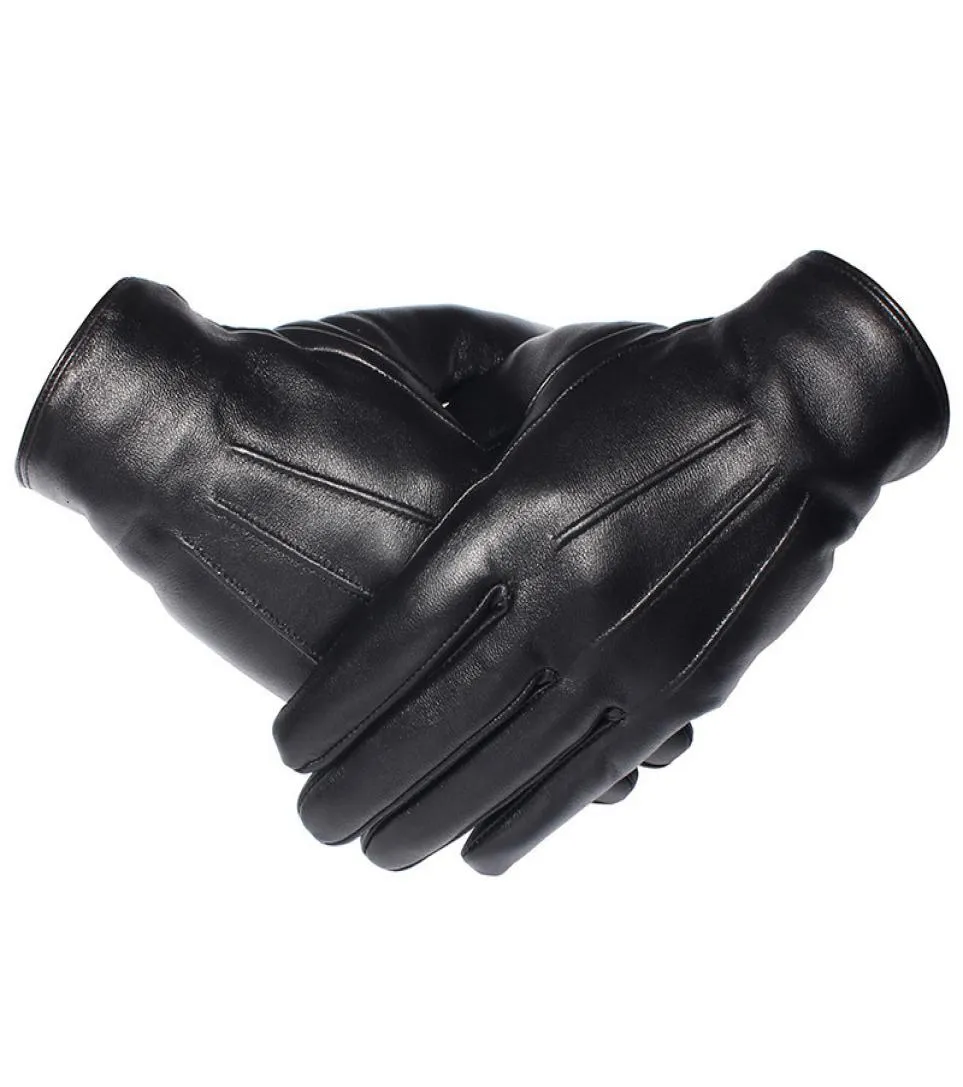 Gours Winter Gloves Men Genuine Leather Gloves Touch Screen Real Sheepskin Black Warm Driving Gloves Mittens New Arrival Gsm050 T12962515