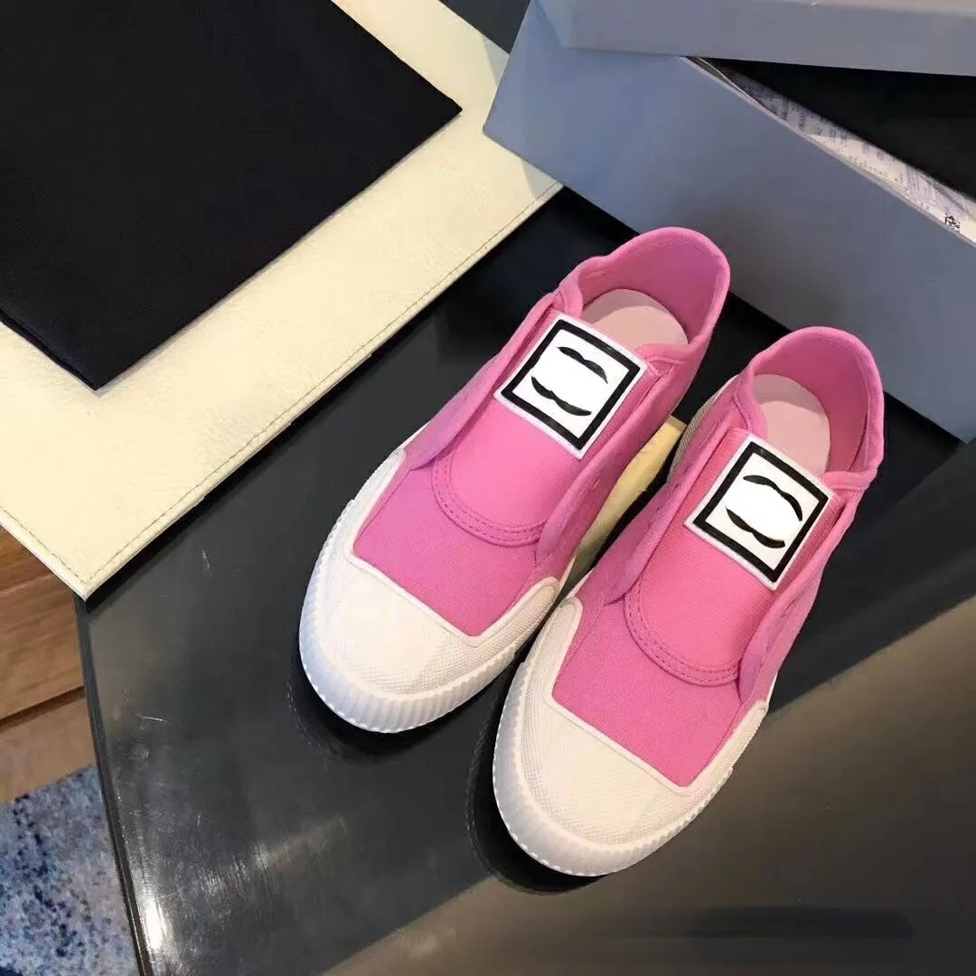 Designer Canvas Platform Shoes Lady 2022 Autumn New No Shoelace Candy Color Flat Casual Slip-ons Lazy Canvas Shoes