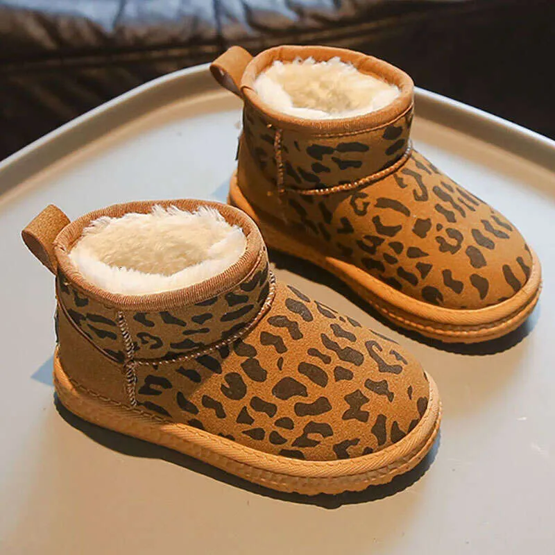 Girls Winter Boots: Plush Snow Leopard Style, Warm Cozy Kids  Shop Now!