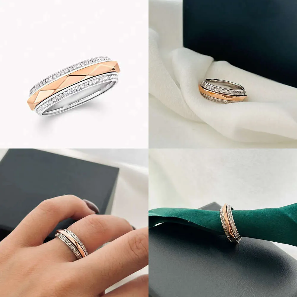 Man ring moissanite verlovingsring sier voor vrouw diamanten set diamanten officiële reproducties merkontwerper mode met doos 007 s originele kwaliteit