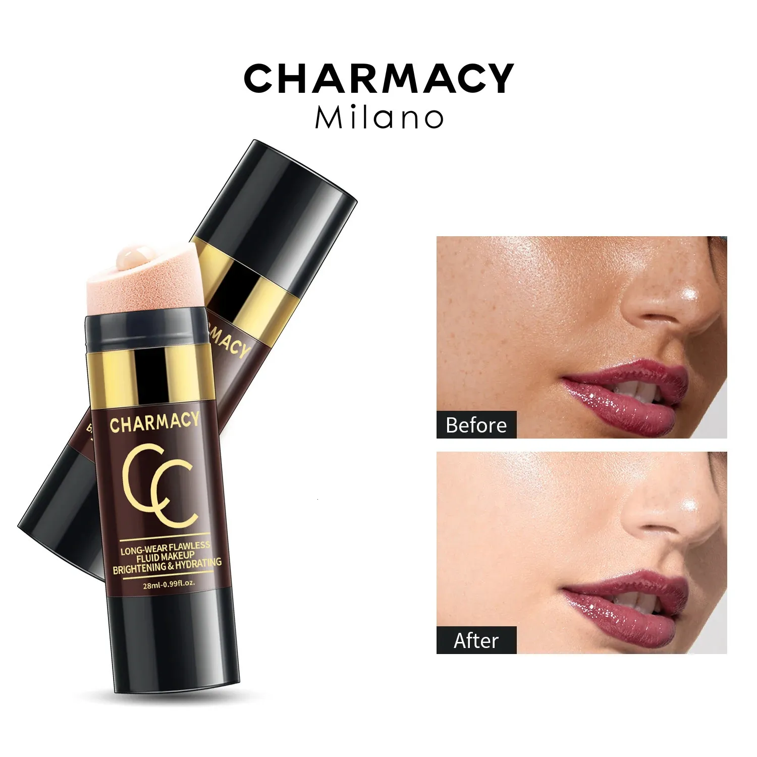 Charmacy 28ml Liquid Foundation Makeup Base Oil-Control concealer Vattentät långvarig naturlig makeup CC Cream Cosmetics 240410