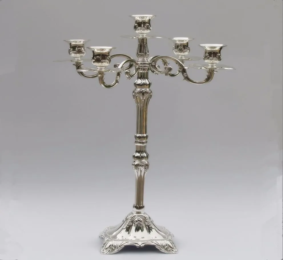 2014 Top -Selling Silver Finish 63cm Candelabras mit 5 Marms für Hochzeits- oder Party -Nutzungs -Home -Dekoration. 6890635