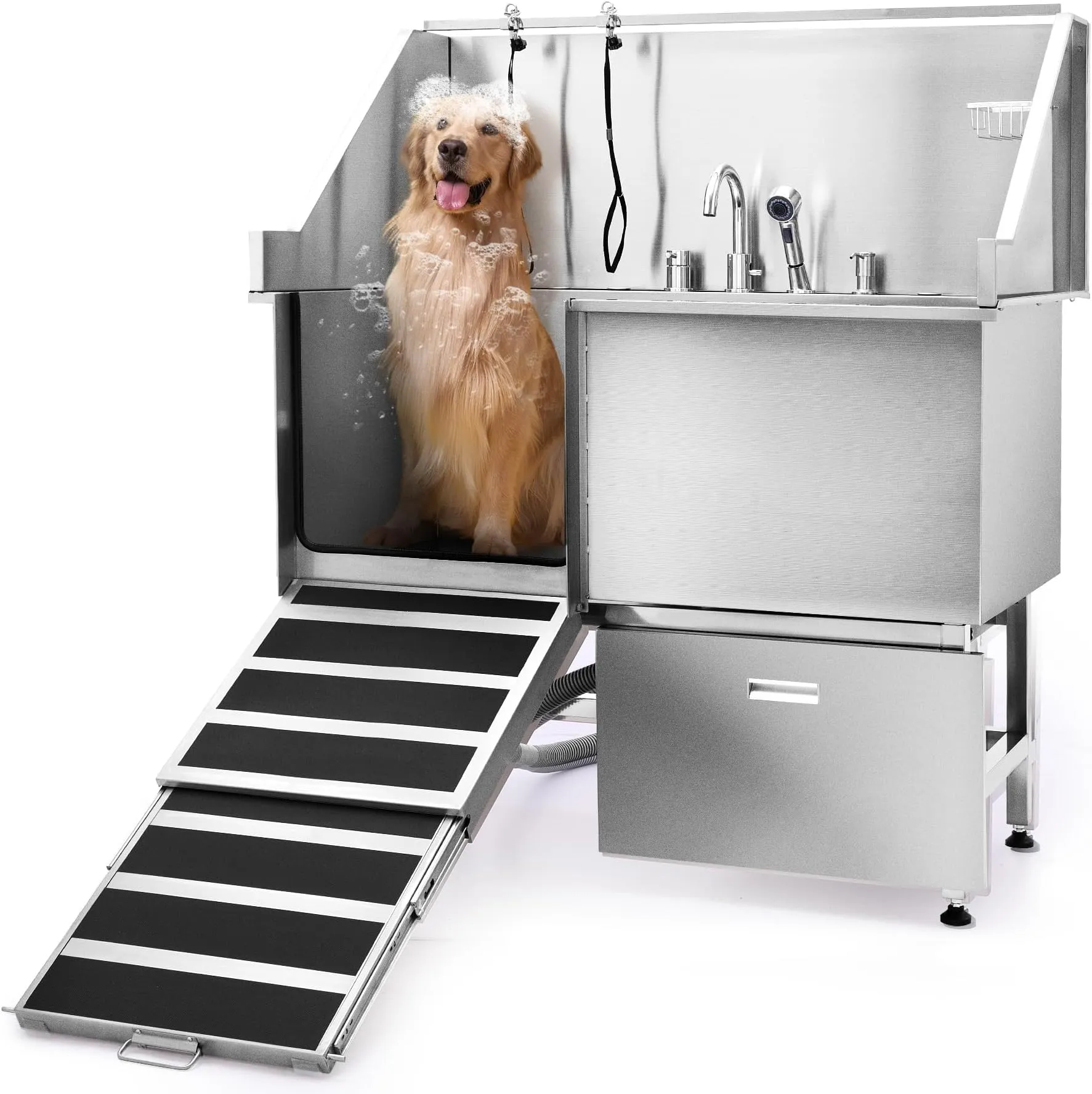 Portable Dog Tub 61 Stainless Steel Dog Washing Station With