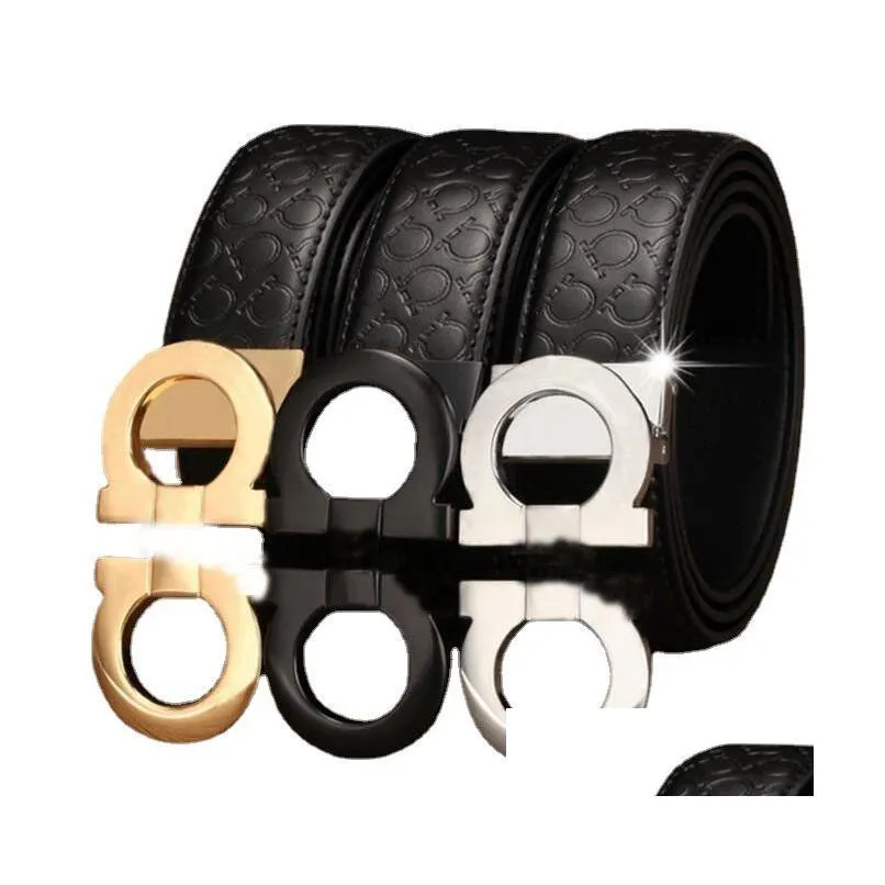 Ceintures 2024 Luxury 8 numéros ceinture deigner pour hommes Black Sier Gold Letters Backle Male Chastity Mens en cuir authentique en gros Drop dhhdj