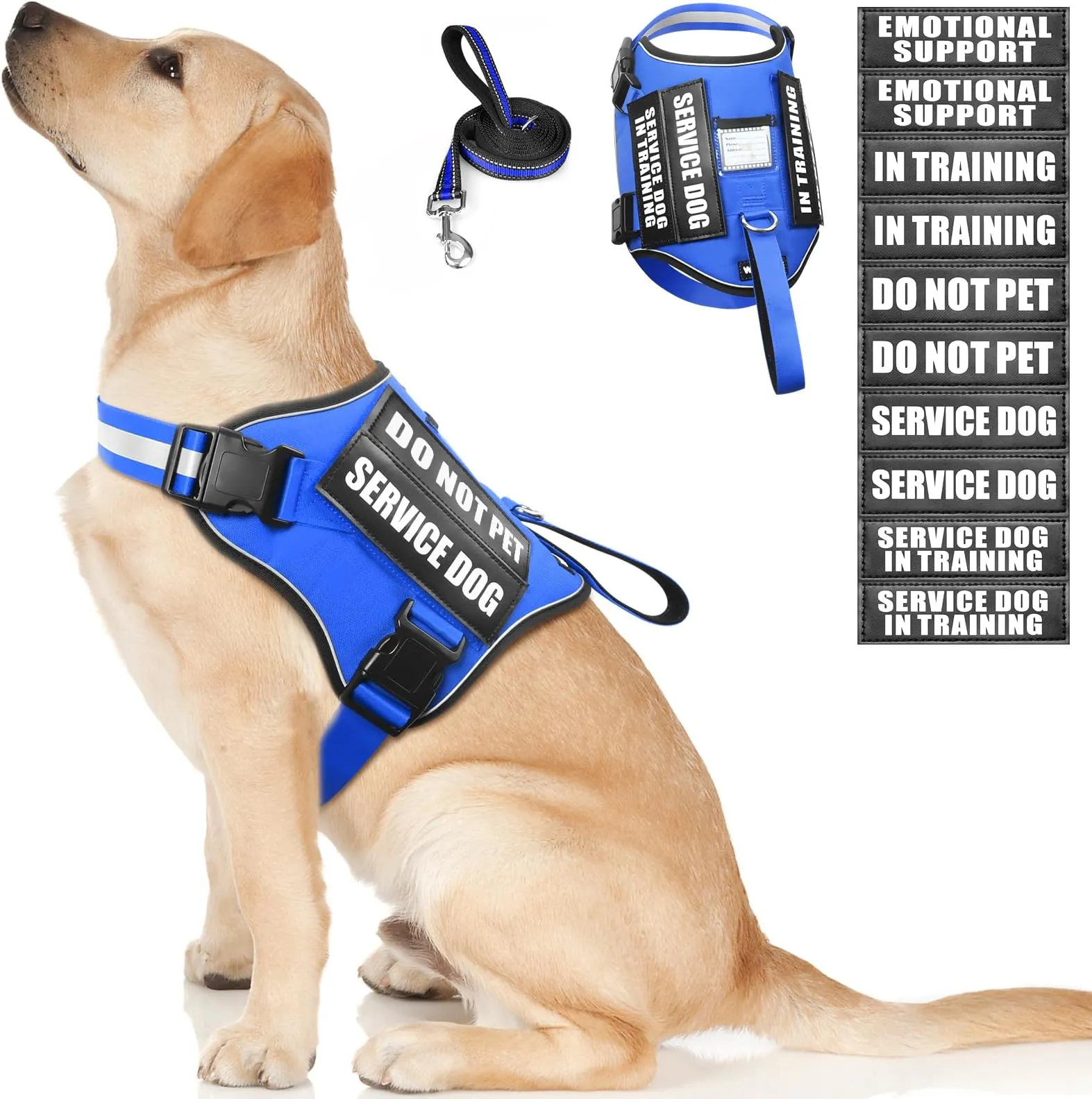 Save Big on Bulk Service Dog Vest And Leash Service Dog Vest Harness And  Leash Set With 10 Patches For Small, Medium Large Dogs Best Deals on