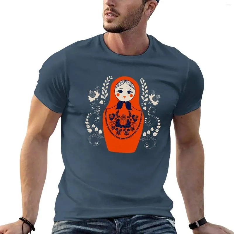 Tops cerebbe da uomo Matryoshka T-shirt bambola russa ragazzi bianchi magliette di grandi dimensioni kawaii divertenti per uomini