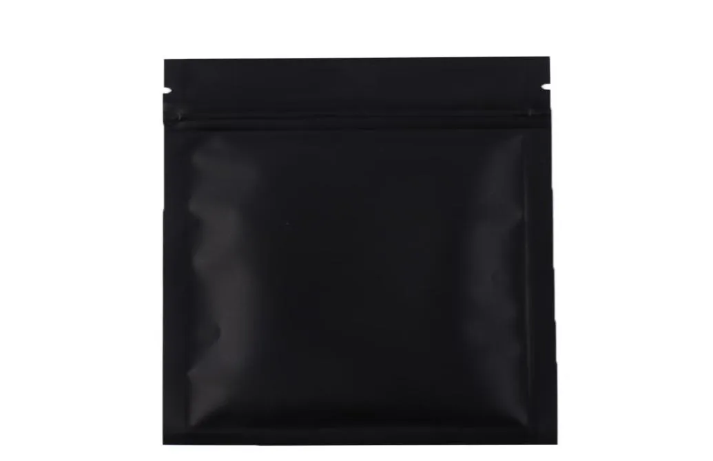 Bolsas de tirolina mylar de alta calidad 100 x mylar metálico Flat de aluminio negro Bolsas de plástico de cierre de cremallera pequeña9711072