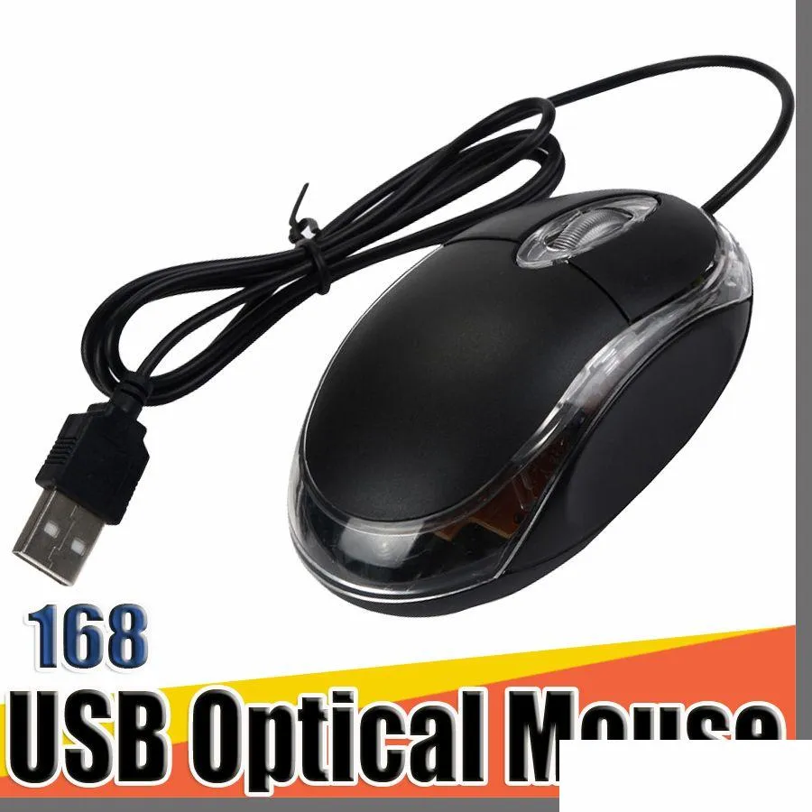 Ratones 168D USB USB Optical óptico Inaldo inalámbrico Computadora de desplazamiento PC B-SJ Drop Computadoras Tecillos de red de redes Otejs