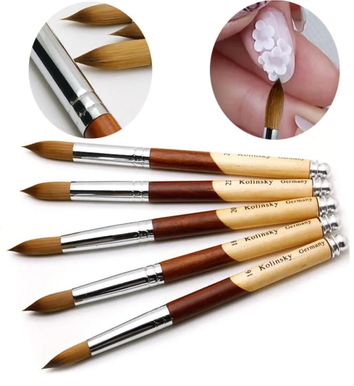 1PC Brusque à ongles en acrylique Manucure Powder Bursh Wood Gandage Ovale Clourté Salon Professionnel Nail Art Art Nail Beauty8201109