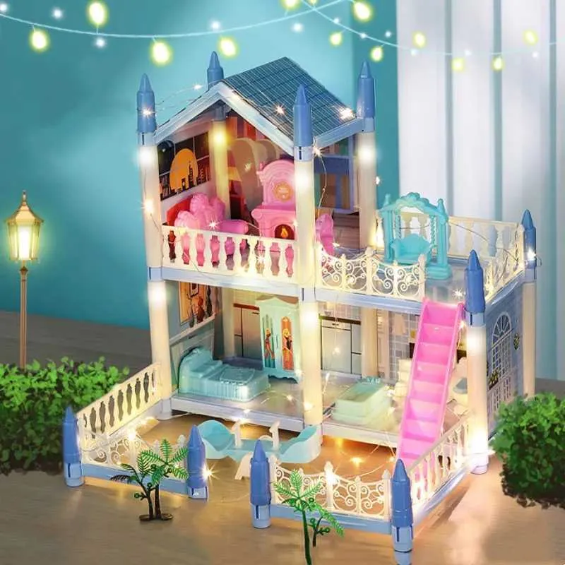 DIY Dream Princess Castle Dollhouse Kit: 3D Assembled Villa with LED ...
