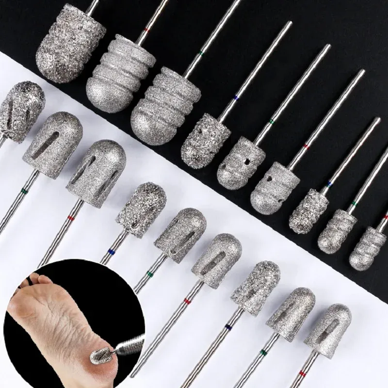 Bits 80/120# Nail Drill Bit Diamond pedicure polish Cap Foot Callus Cuticle Cutter Burr Manicure Accessories Milling Electric File