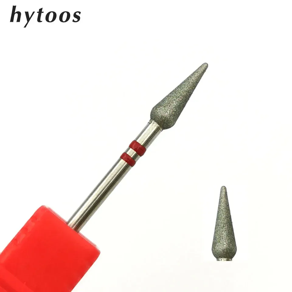 Bits Hytoos -Kegelnagelbohrer Bits Fein Diamant Netter sauberer Burr Russische Mühlen Elektrische Maniküre Drills Nails Accessoires Tool
