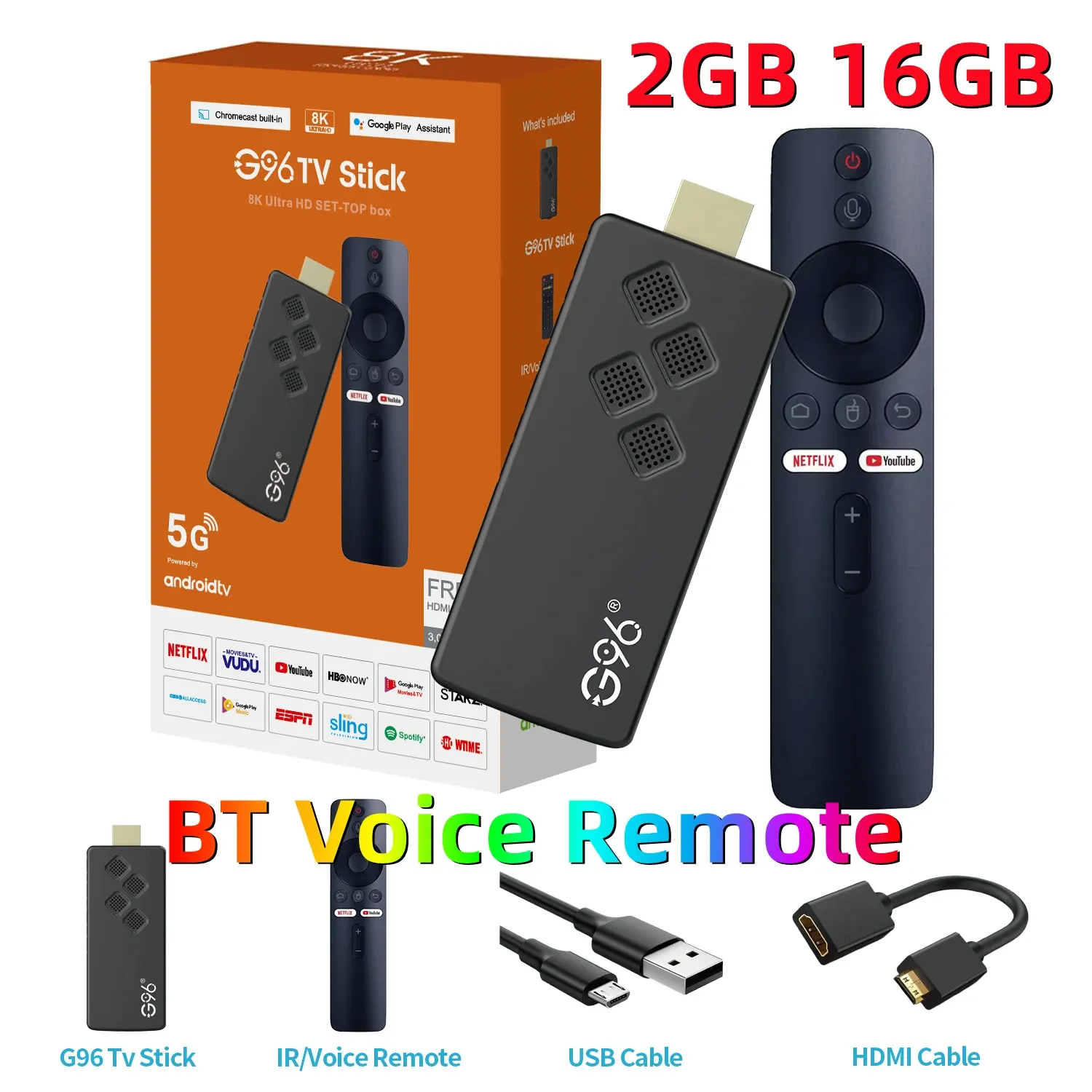 Empfänger G96 4K Smart TV Stick Android13 ATV OS Top Set Box Allwinner H313 2GB16GB 2.4G5G Dual WiFi BT5 Netflix YouTube Media Player