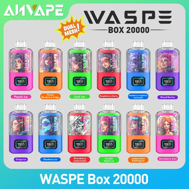 20000 puffs WASPE disposable puff 20k portable e cigarettes Dual Mesh New Arrivals dabwoods crystal vapes rechargeable vpae vipes puff e cig vs 25 king bang fumot