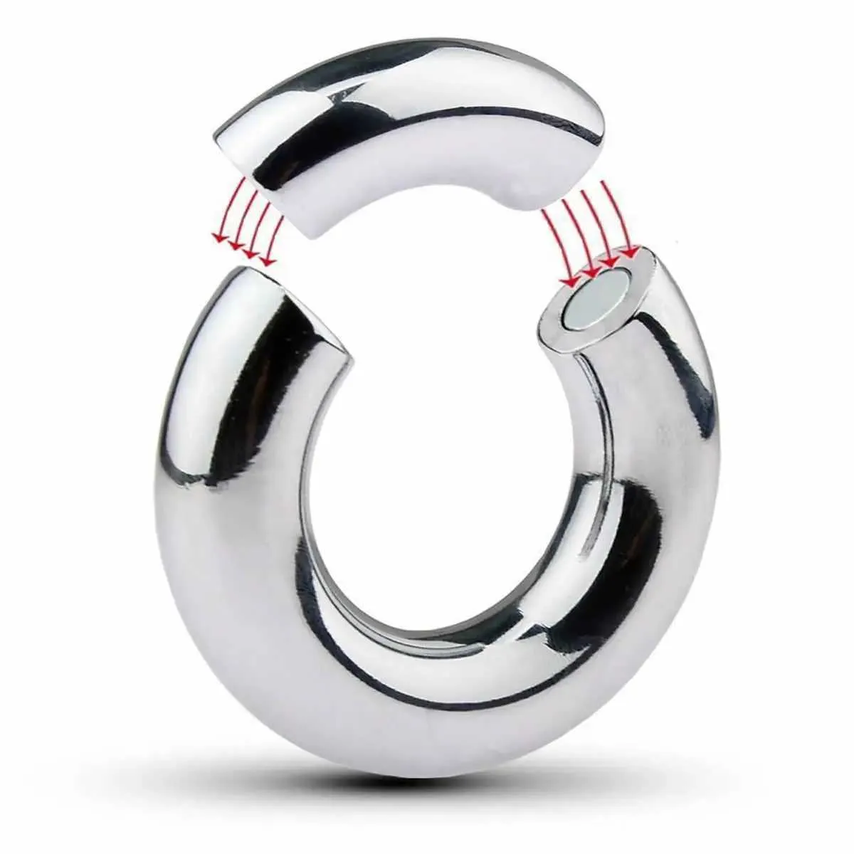 Nxy Cockrings Metal Magnet Cock Ring Clamp Male Chastity Device Stainless Steel Cockring Dick Scrotum Bondotage Strendage Adult Sex Toys for Men 240427